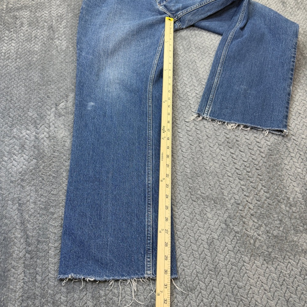 Tommy‎ Jeans Straight Leg Denim Mens 34x30 Blue Frayed Hem 90s Vintage - Picture 8 of 15